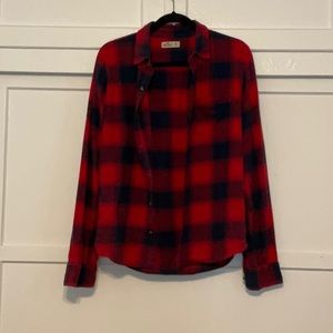 hollister black and red checkered flannel